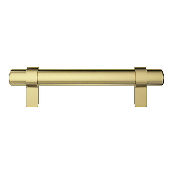Poignée de meuble en T GoodHome Kerver acier et Zamac effet laiton doré l.136mm x l.18mm x H. 34mm entraxe 96mm