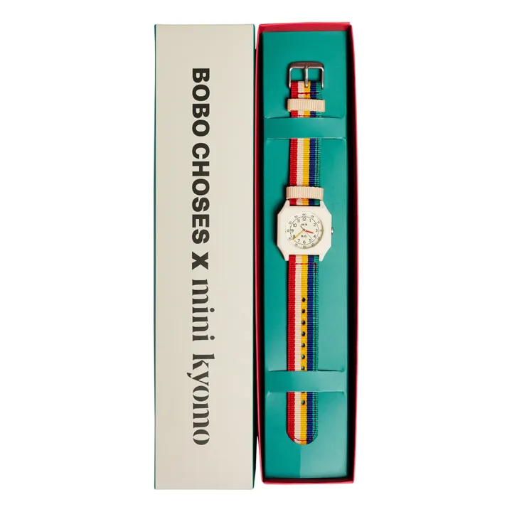Mini Kyomo Collaboration Bobo Choses x Mini Kyomo - Montre Nylon Recyclé Rayures | Bleu
