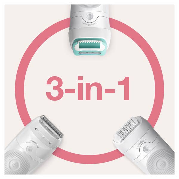 Braun Silk-épil 5 5-625, Epilierer für Epilations-Einsteigerinnen für eine sanfte Haarentfernung, weiß/grau
