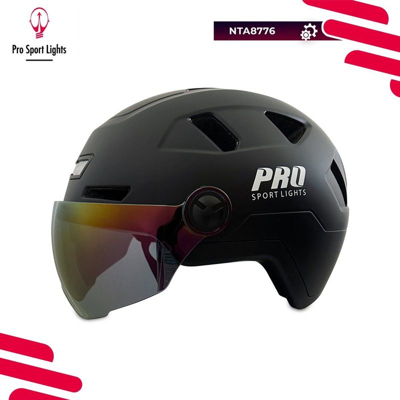 Fietshelm met Visier & Oorwarmers Speed Pedelec - Helm Medium Zwart - NTA8776