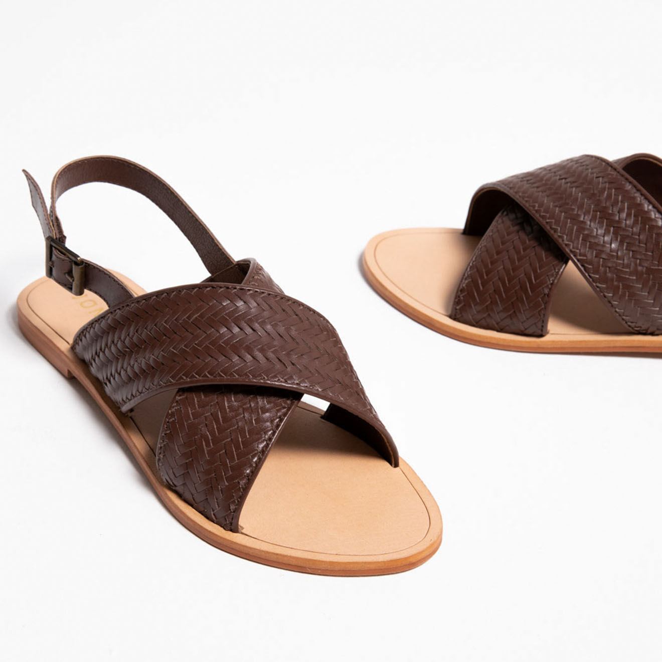 Jonak Sandales en Cuir Wapiti marron