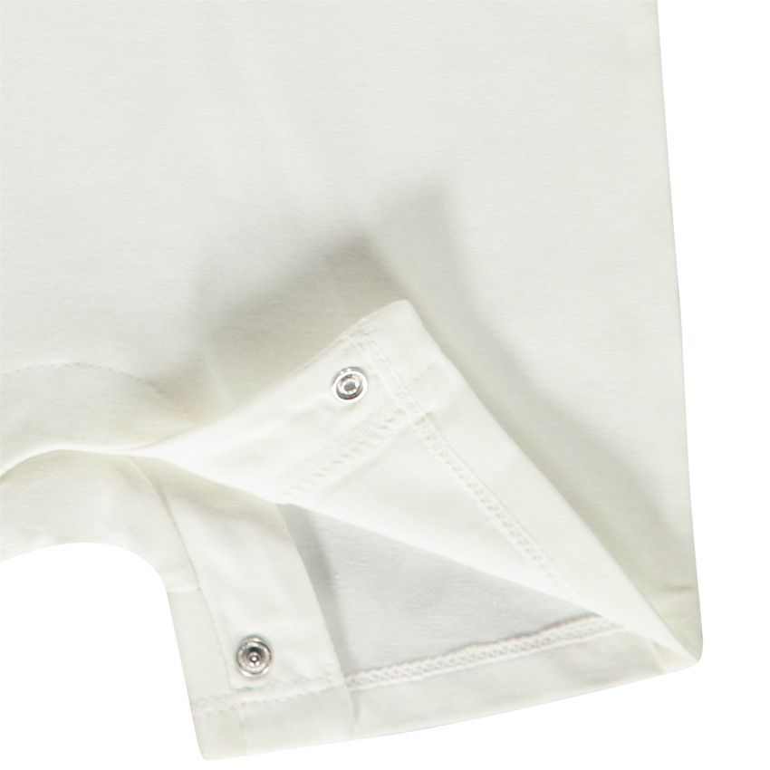 Combinaison courte en jersey print ourson ludique pour bébé garçon - Ecru
