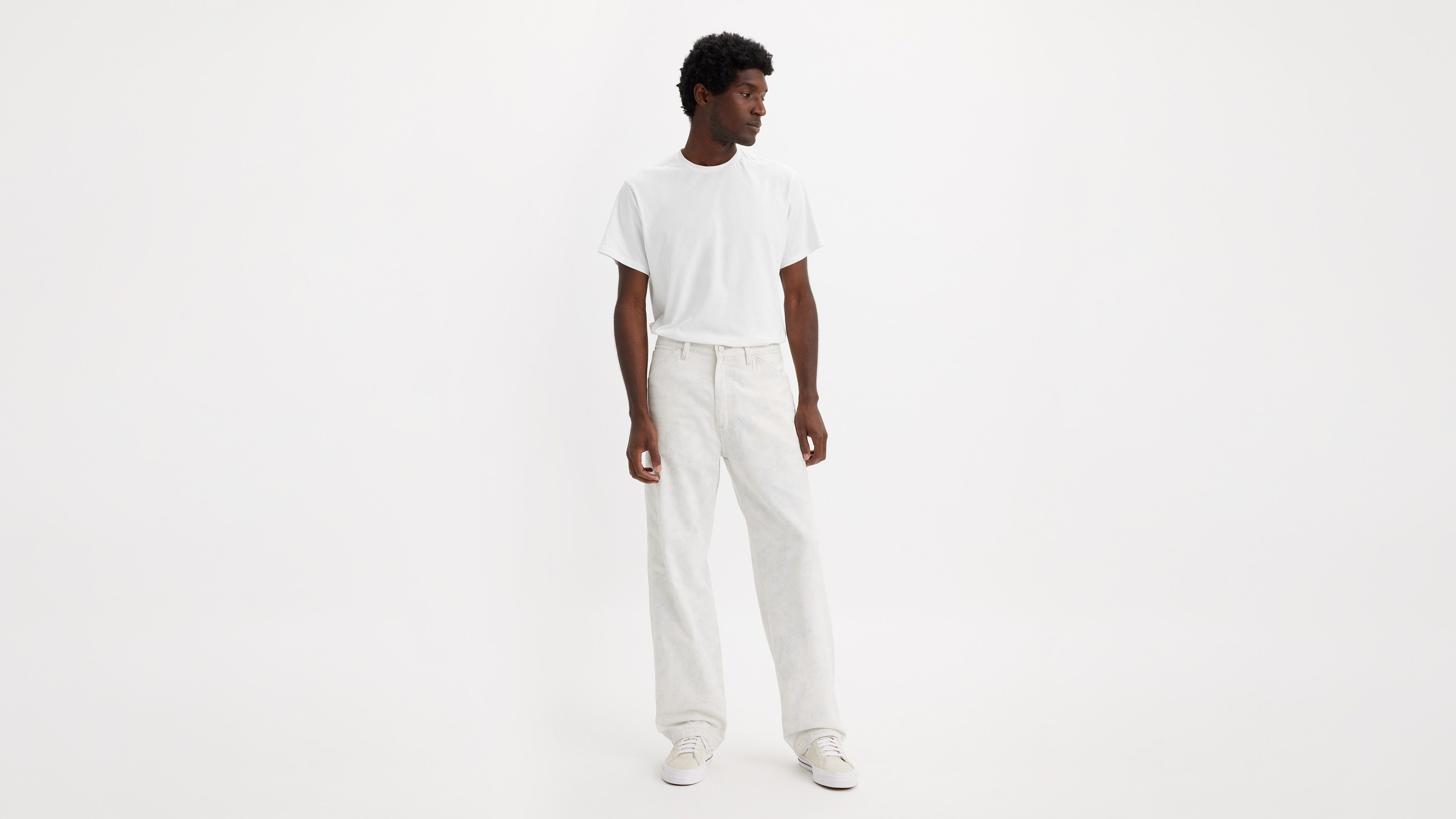 Levi's® WellThread™ pantalon Stay Loose Carpenter - Abstract Indigo Ink - Blanc