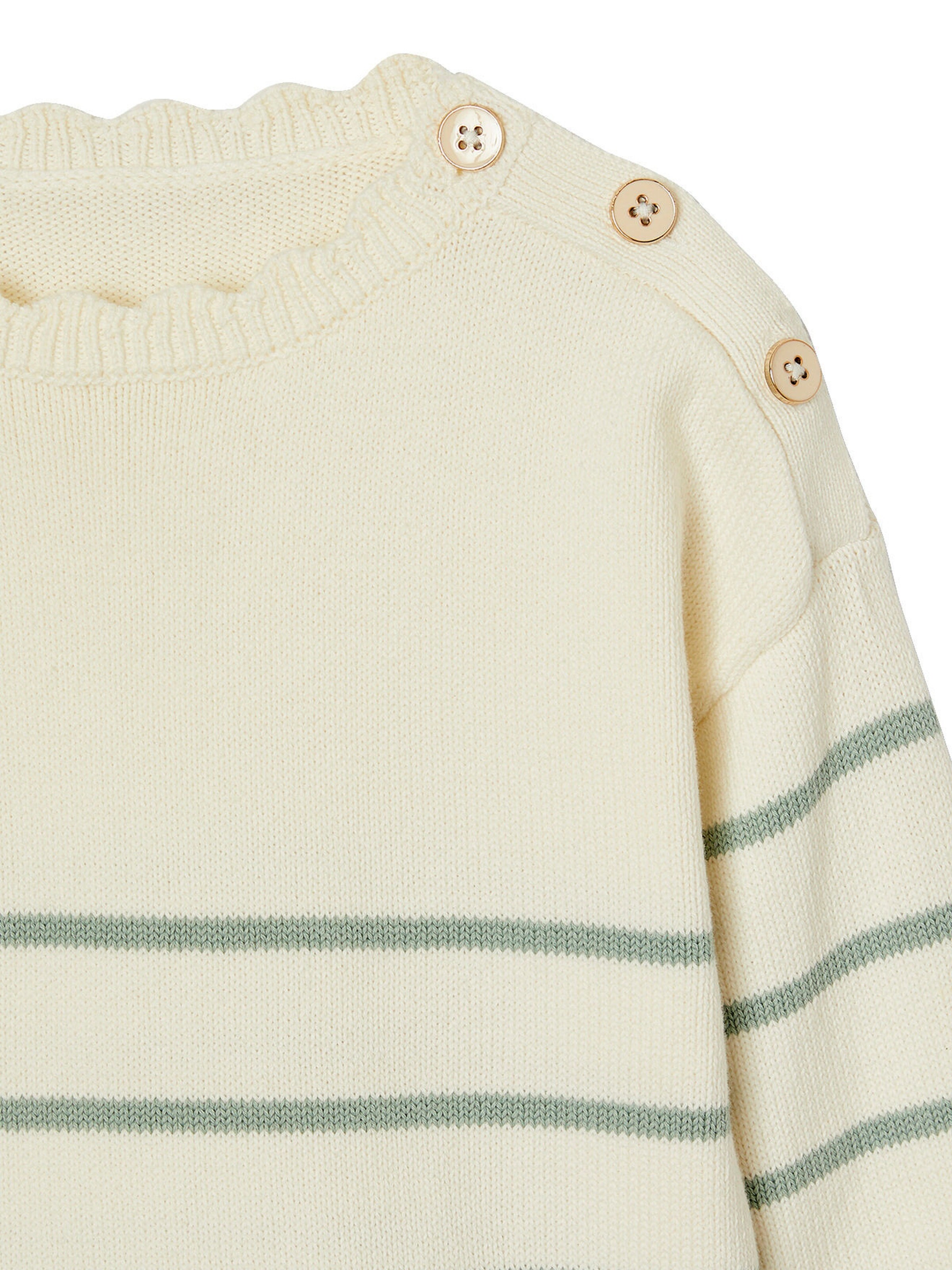 Vertbaudet Mädchen Ringelpullover grün