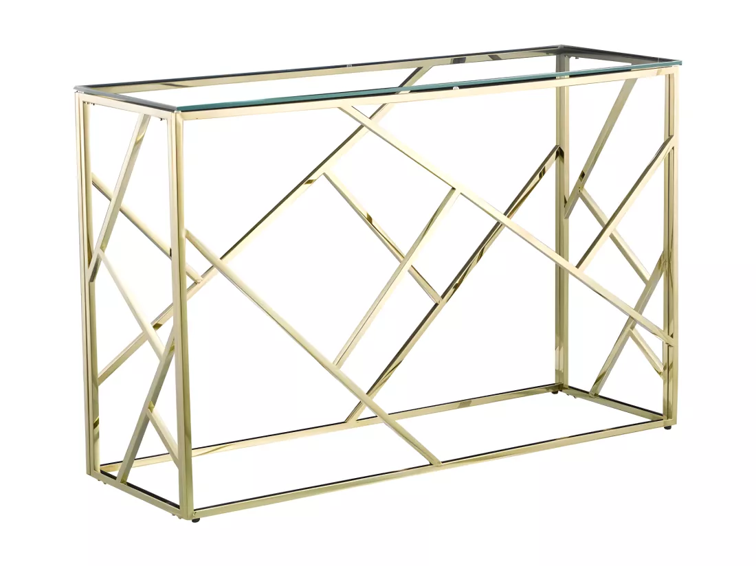 Console GEOMAG Gold verre Transparent 120x40x78 cm