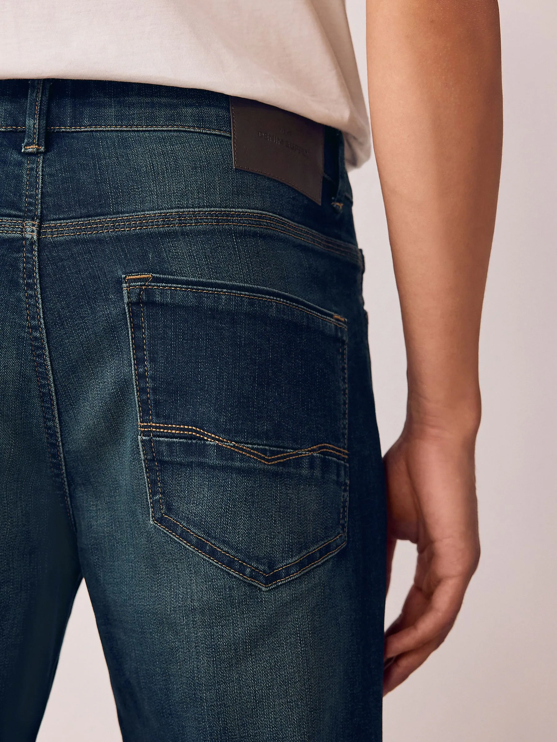 Indigoblauw - Straight fit - Authentieke stretch denim jeans