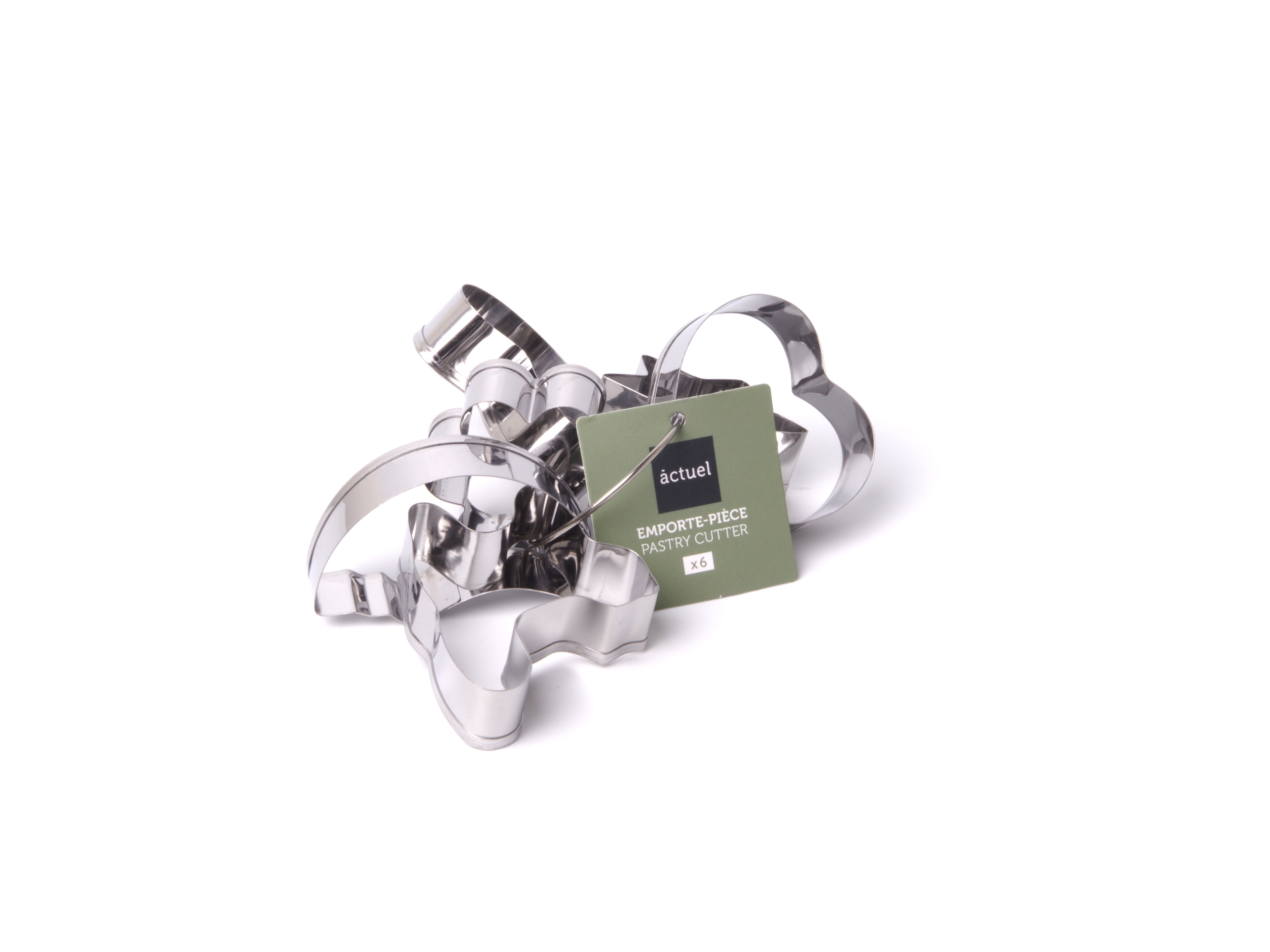 CONJUNTO 6 MOLDES PARA BOLACHAS ACTUEL INOX