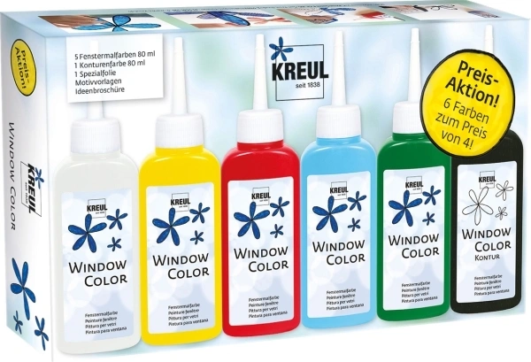 Fenstermalfarben-Set WINDOW COLOR mit 5 Farben in bunt