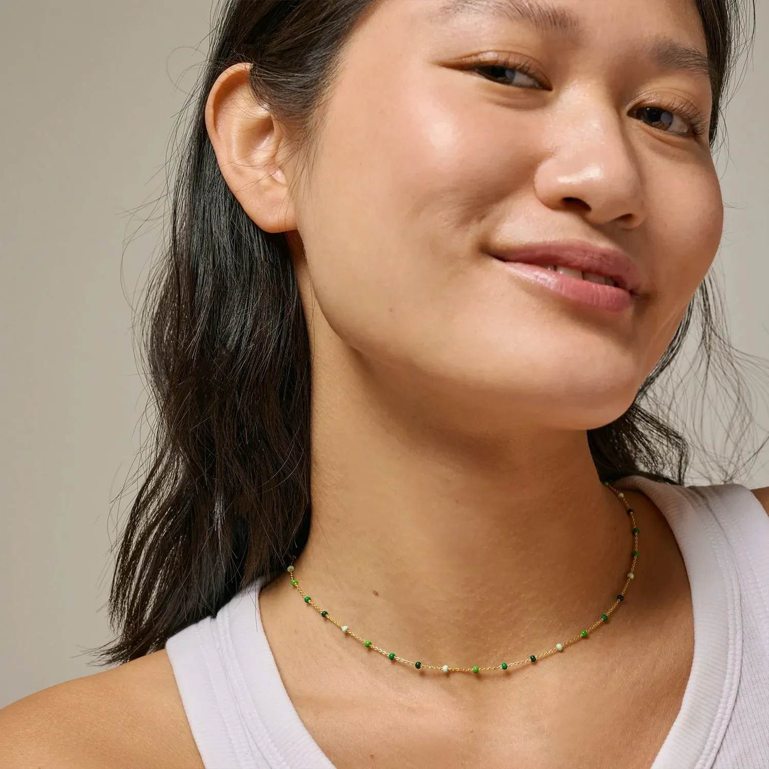 Enamel Lola Spring Halskæde 18 kt. Forgyldt Sølv N55G-S