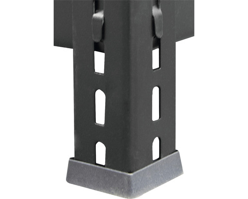Robuuste stellingkast, boutloze stelling, werkbank, Schulte, zwarte structuurlak, 87x130x60 cm, 2 houten legplanken met 1 cm spaanplaat, draagvermogen 500 kg