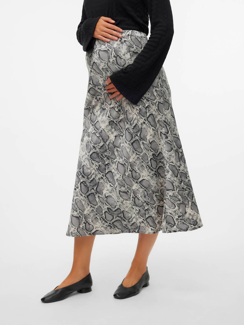 MAMALICIOUS zwangerschapsrok met slangenprint grijs