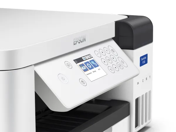Epson SureColor SC-F100 - Printer - farve - farvesublimering - A4 - 600 x 1200 dpi - kapacitet: 150 ark - Wi-Fi, USB 2.0, LAN