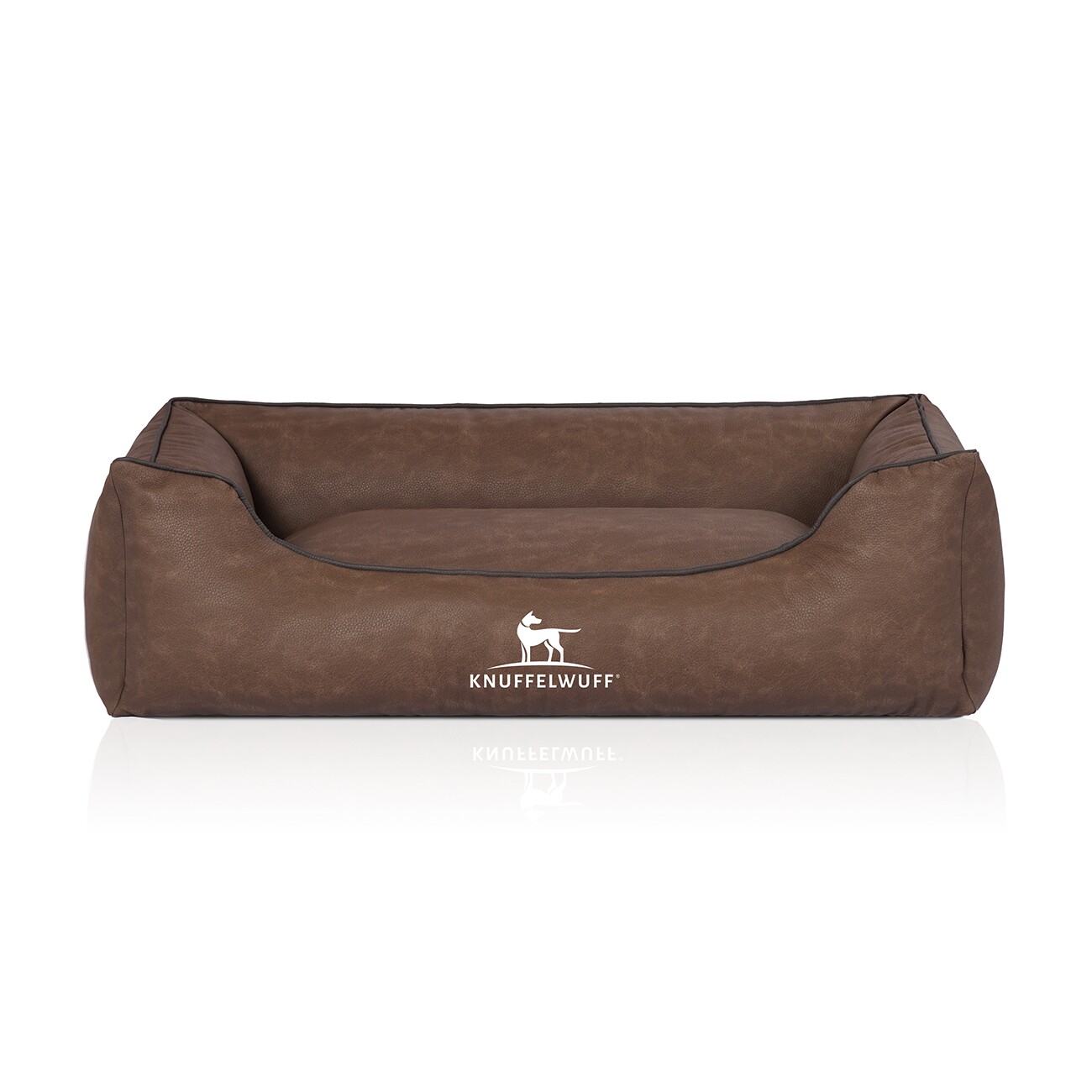 Knuffelwuff Hundebett Scottsdale aus Kunstleder braun M-L