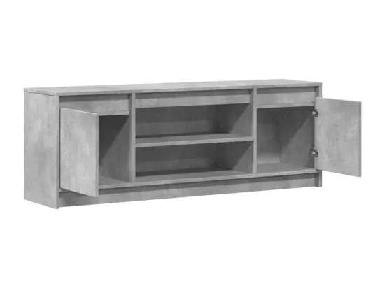 Meuble TV avec LED gris béton 139,5x34x50 cm bois d'ingénierie