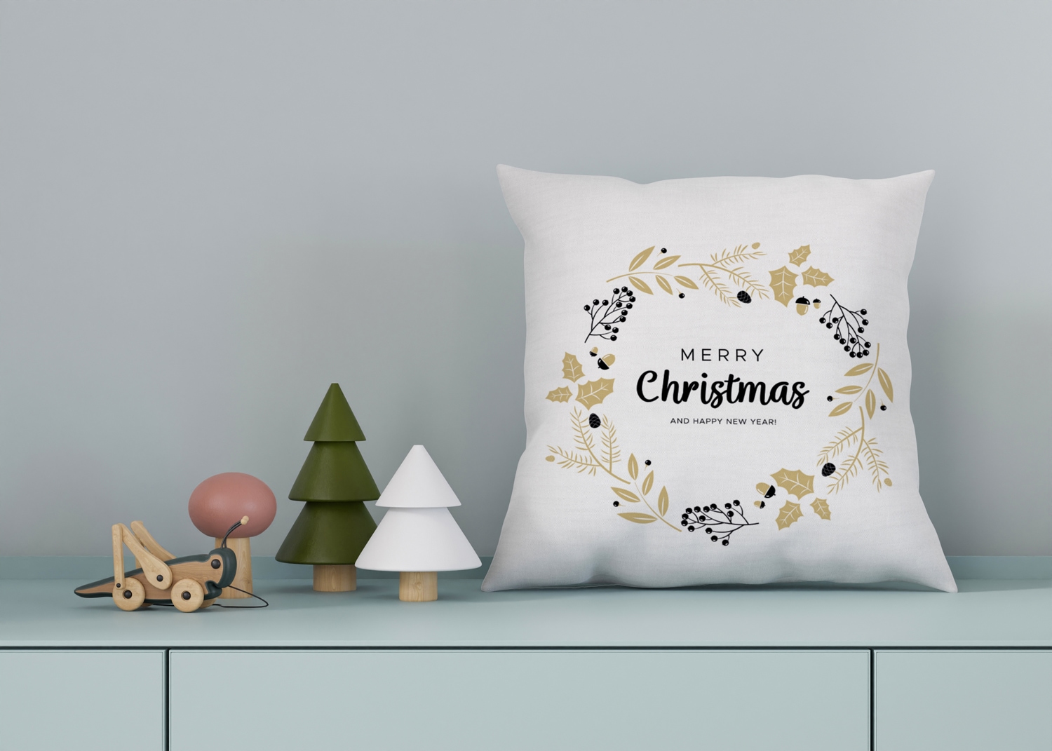 queence Dekokissen »Carolina« Kissenhülle,Merry Christmas,Weiss,Weihnachtsmotiv,Festlich,Winterlich