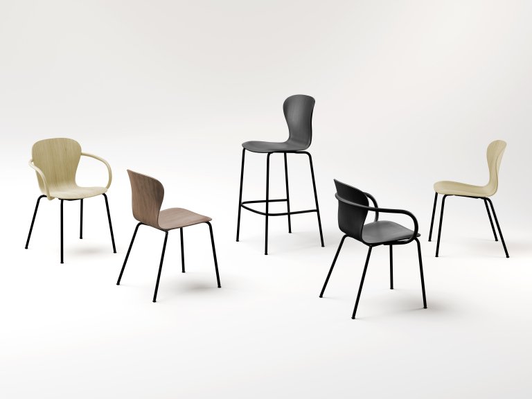 Thonet S220 H barkruk H78 zwart onderstel eiken