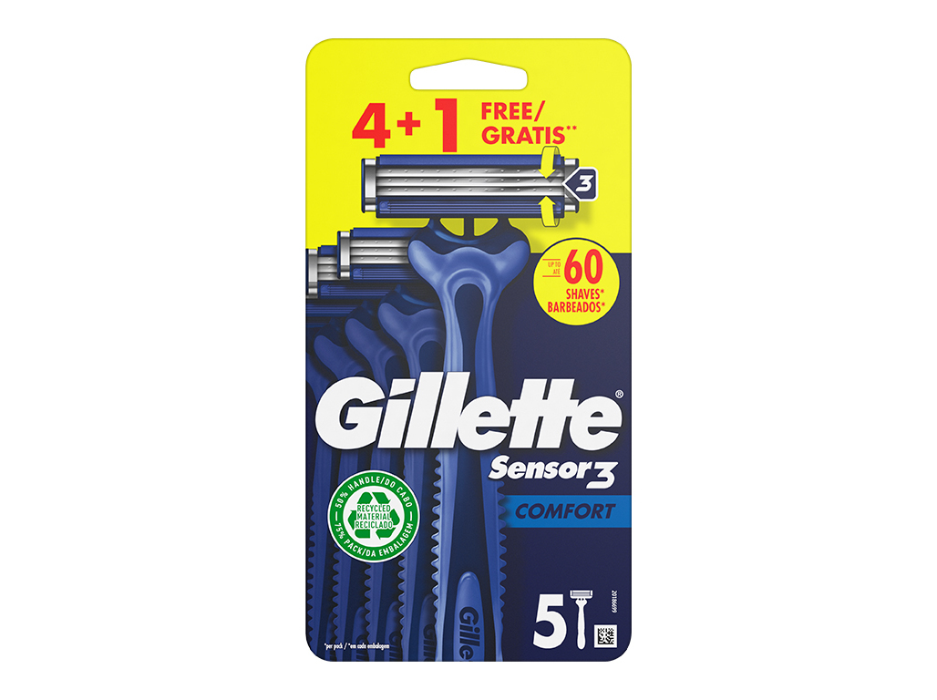 MÁQUINA DE BARBEAR DESCARTÁVEL SENSOR3 GILLETTE 5 UN