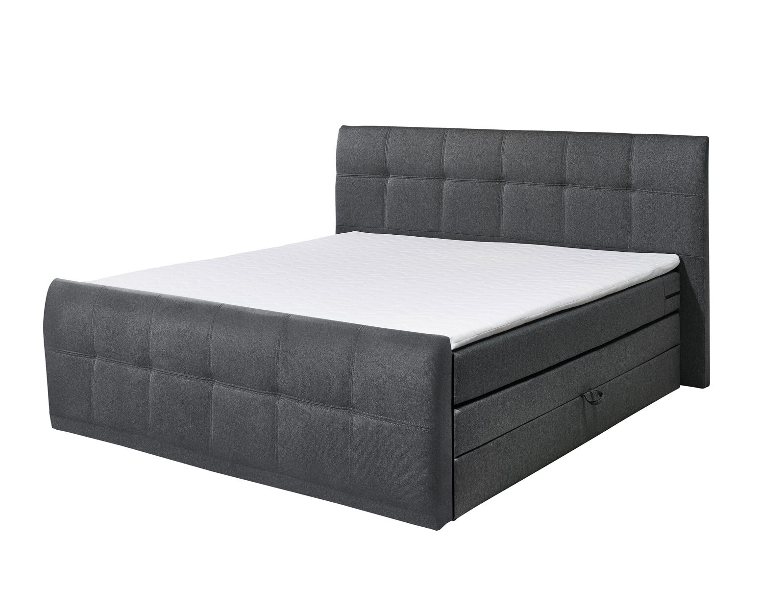 Boxspringbett Sacramento, Grau, 180 x 200 cm
