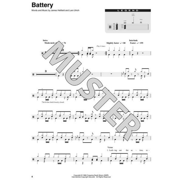 Hal Leonard Metallica: 1983-1988 Drum