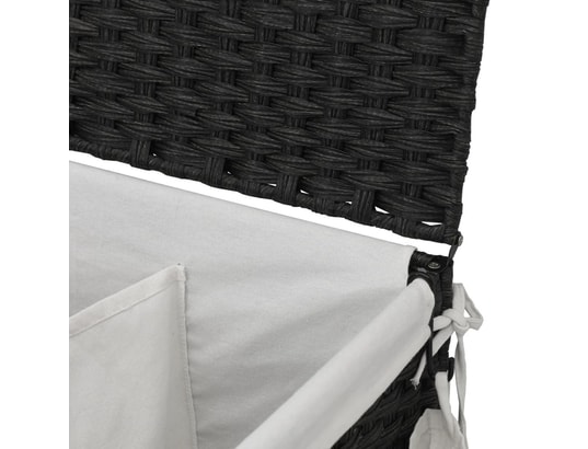 VIDAXL - Panier à linge avec roulettes noir 60x35x60,5 cm résine tres...