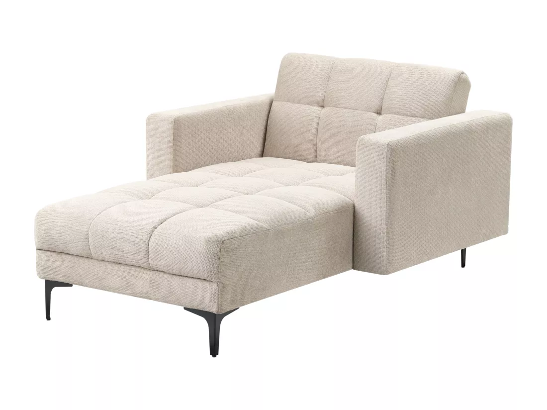 Chaise longue en tissu beige ALNES