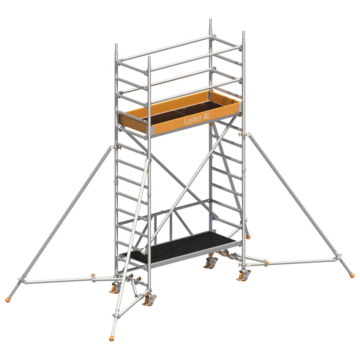 Layher Zifa P2 rolsteiger met steigersteunen 5,61m AH