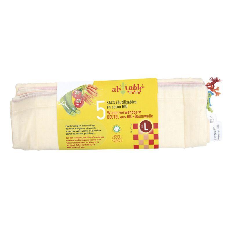 Lot de 5 sacs réutilisables - L Ecodis