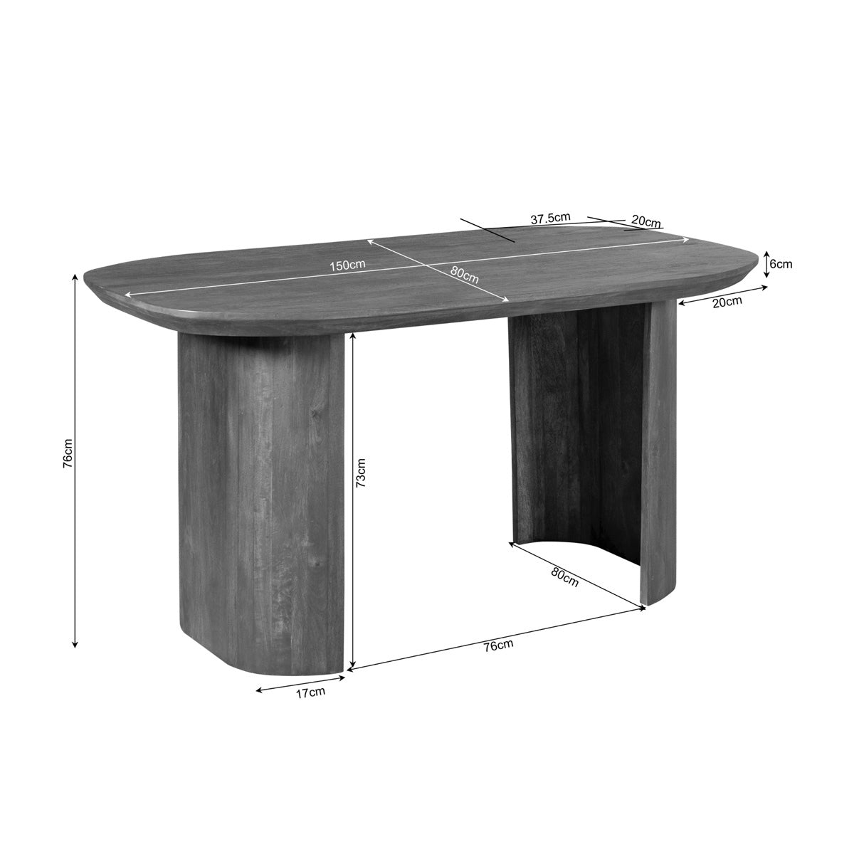 StarFurn - Bureau Bruin Hout - 150x80x76cm - Maré