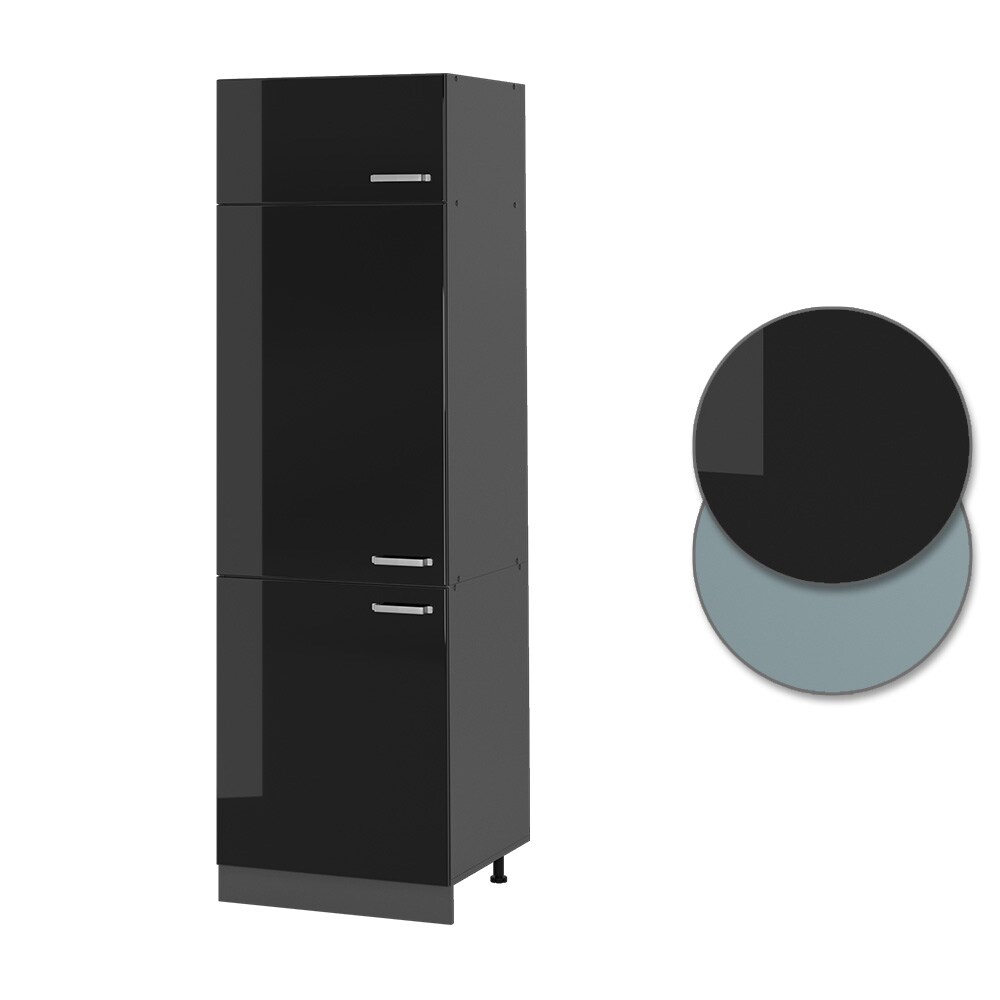 Vicco Kühlumbauschrank Küchenschrank R-Line Solid Anthrazit Schwarz 60 cm modern
