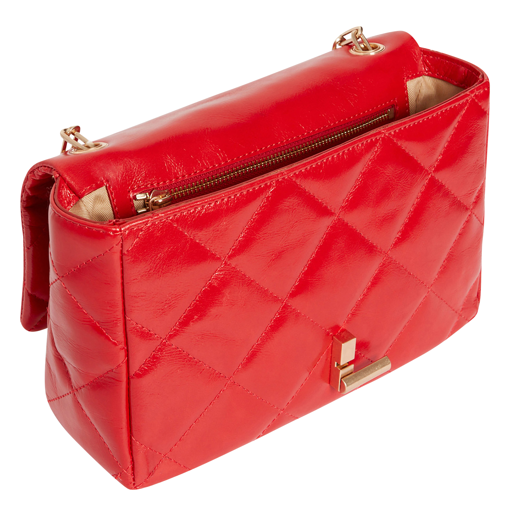 GRAND MOON - Sac bandoulière en cuir | Rouge