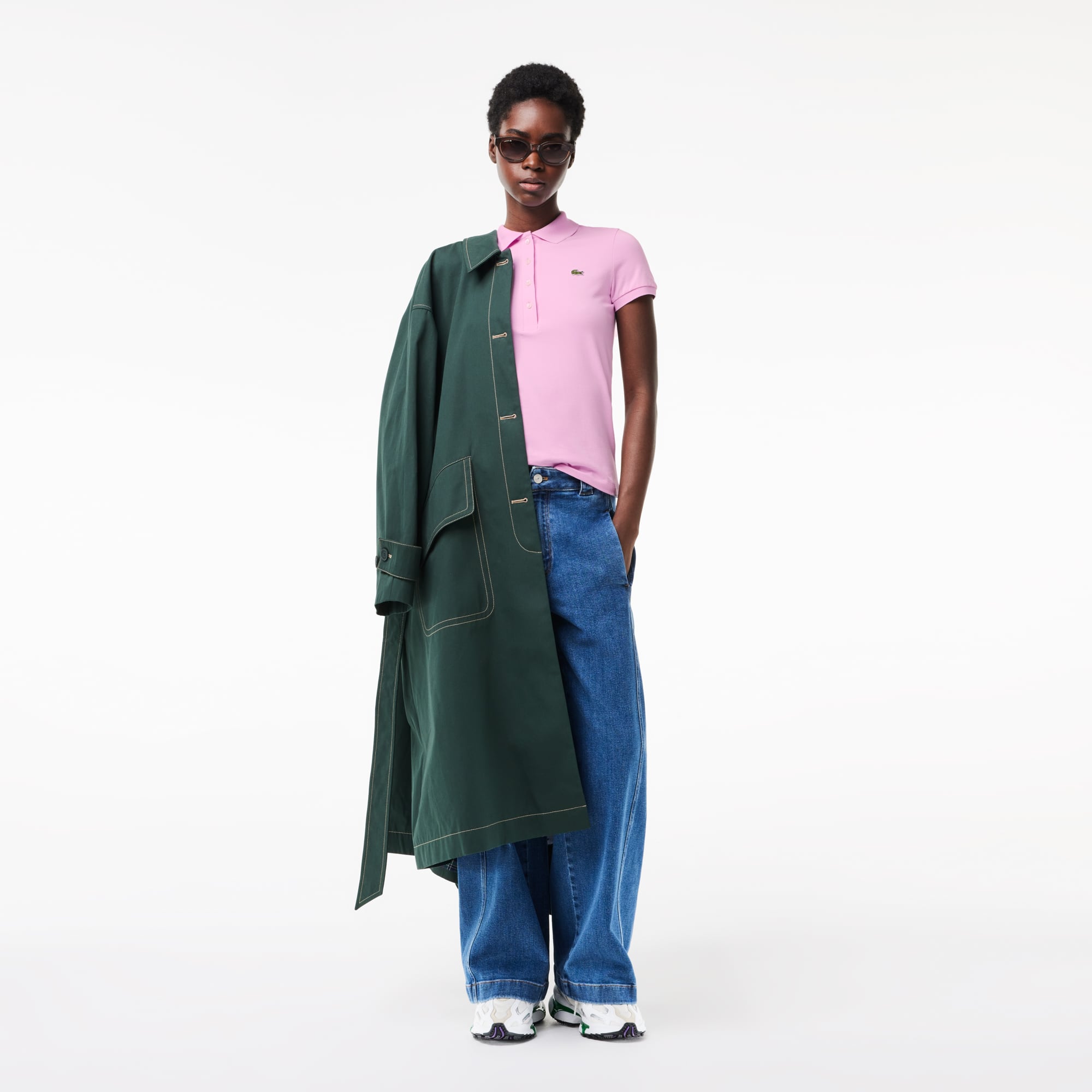 Polo L.12.D slim fit en jersey Manches Courtes - Rose - Lacoste - Femme