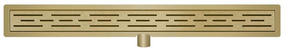Mueller Gold douchegoot met flens 80x7cm geborsteld messing