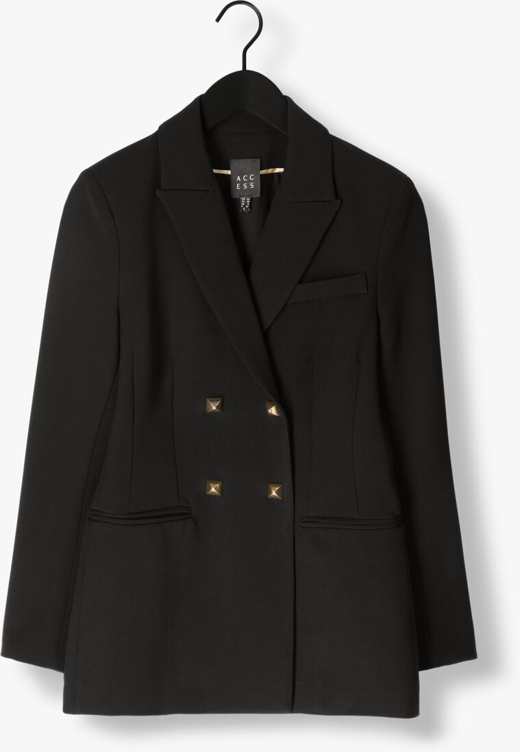 ACCESS zwarte access blazer double-breasted blazer with stud