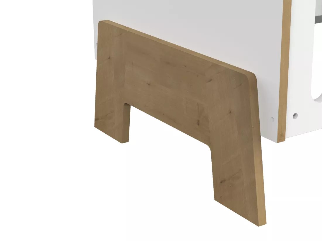Lit bébé 60 x 120 cm - MDF - Blanc et naturel - BERUVO