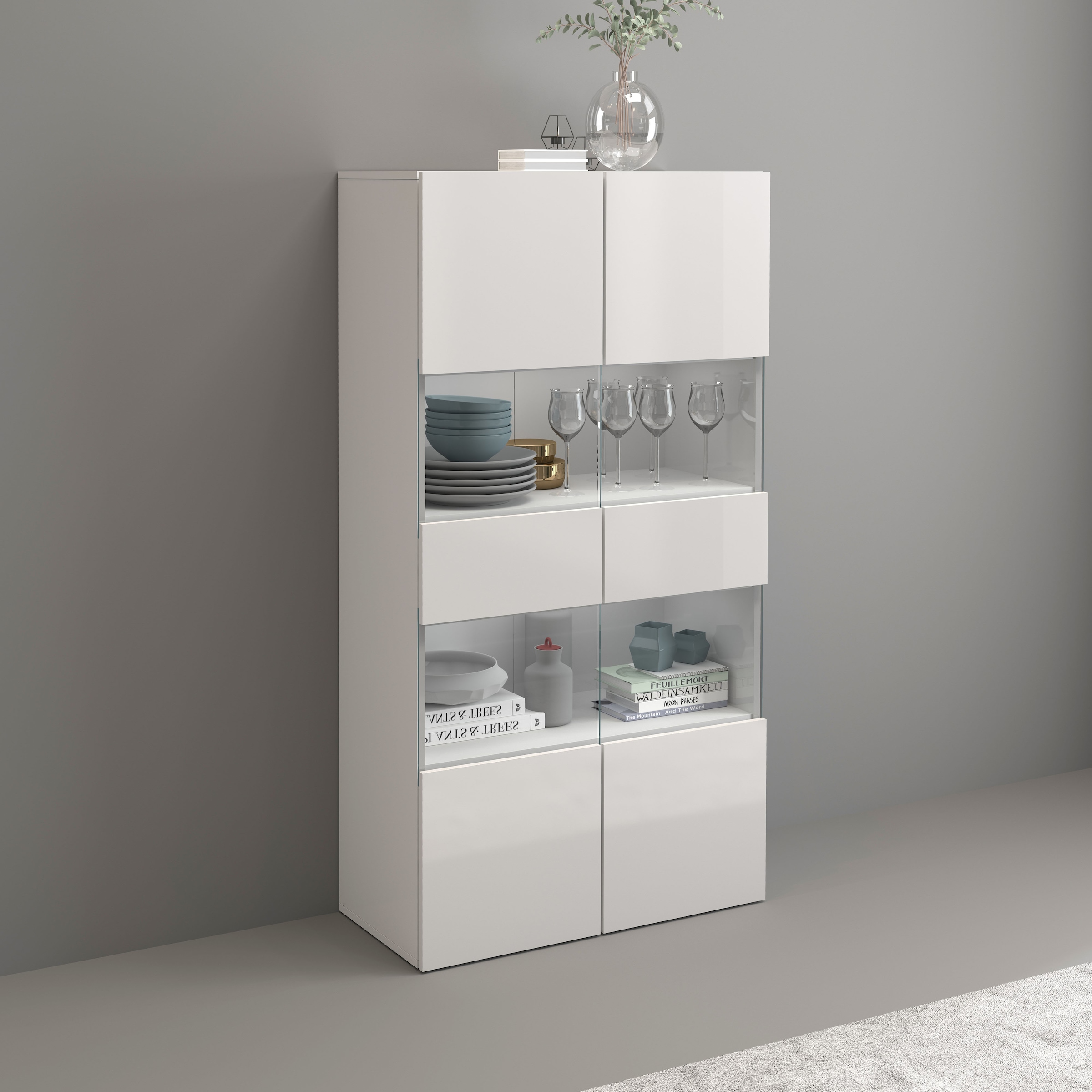 INOSIGN Vitrine »Egypt« 2 Glastüren, Front Hochglanz lackiert, Korpus matt