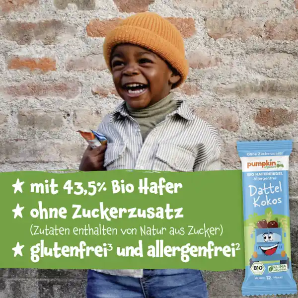 Bio Haferriegel mit Dattel & Kokosnuss