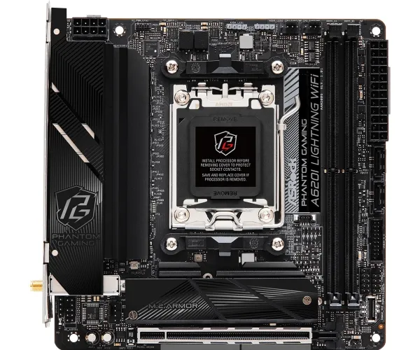 Asrock Phantom Gaming A620I Lightning WiFi AMD A620 Socket AM5 mini ITX