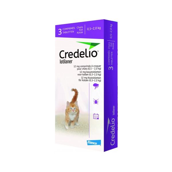 Elanco Antiparasitário Credelio 0,5-2Kg 12mg 6 Comprimidos