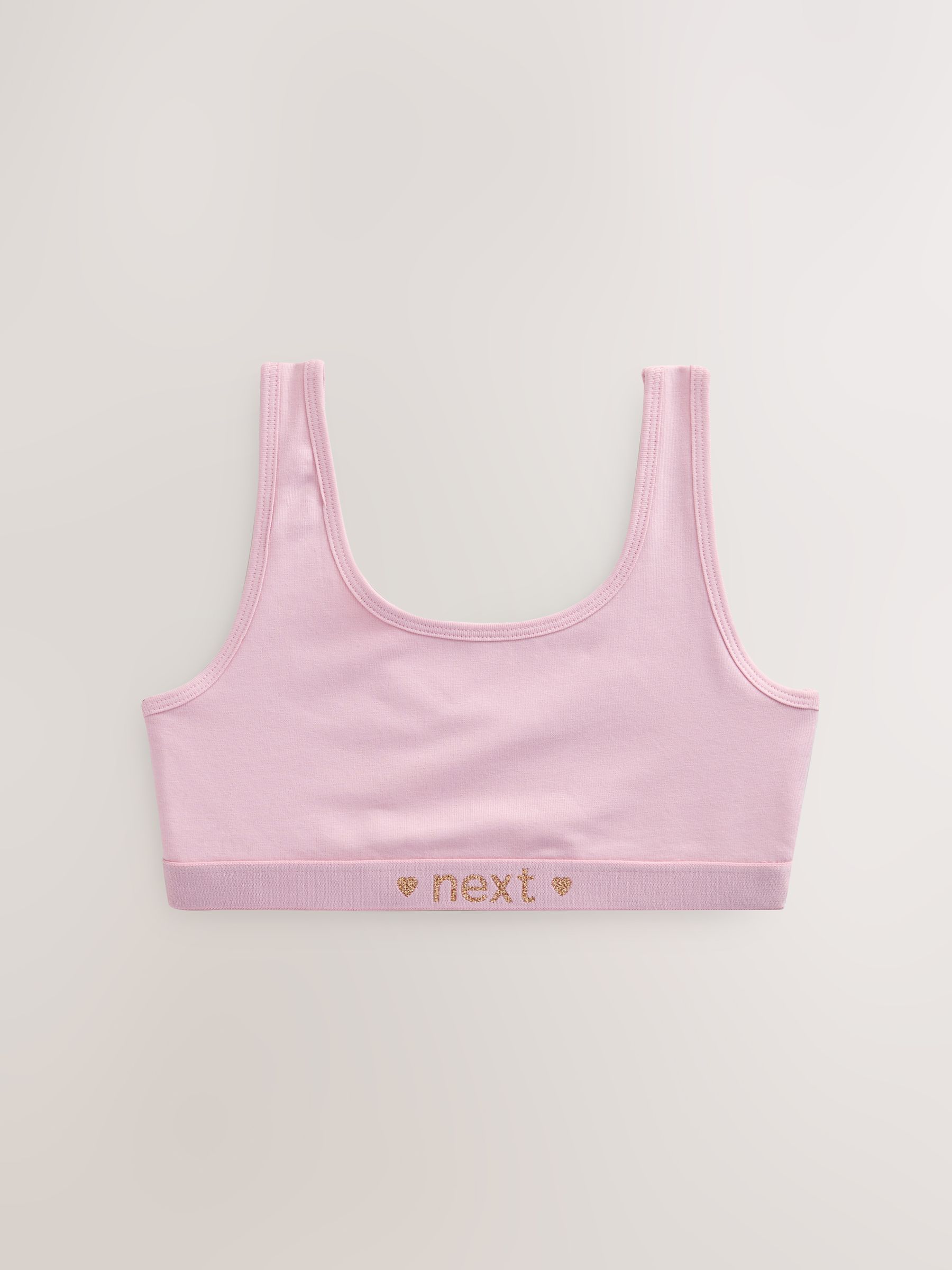 Roze/grijs - Set van 3 crop tops met diepe ronde hals (5 - 16 jr)