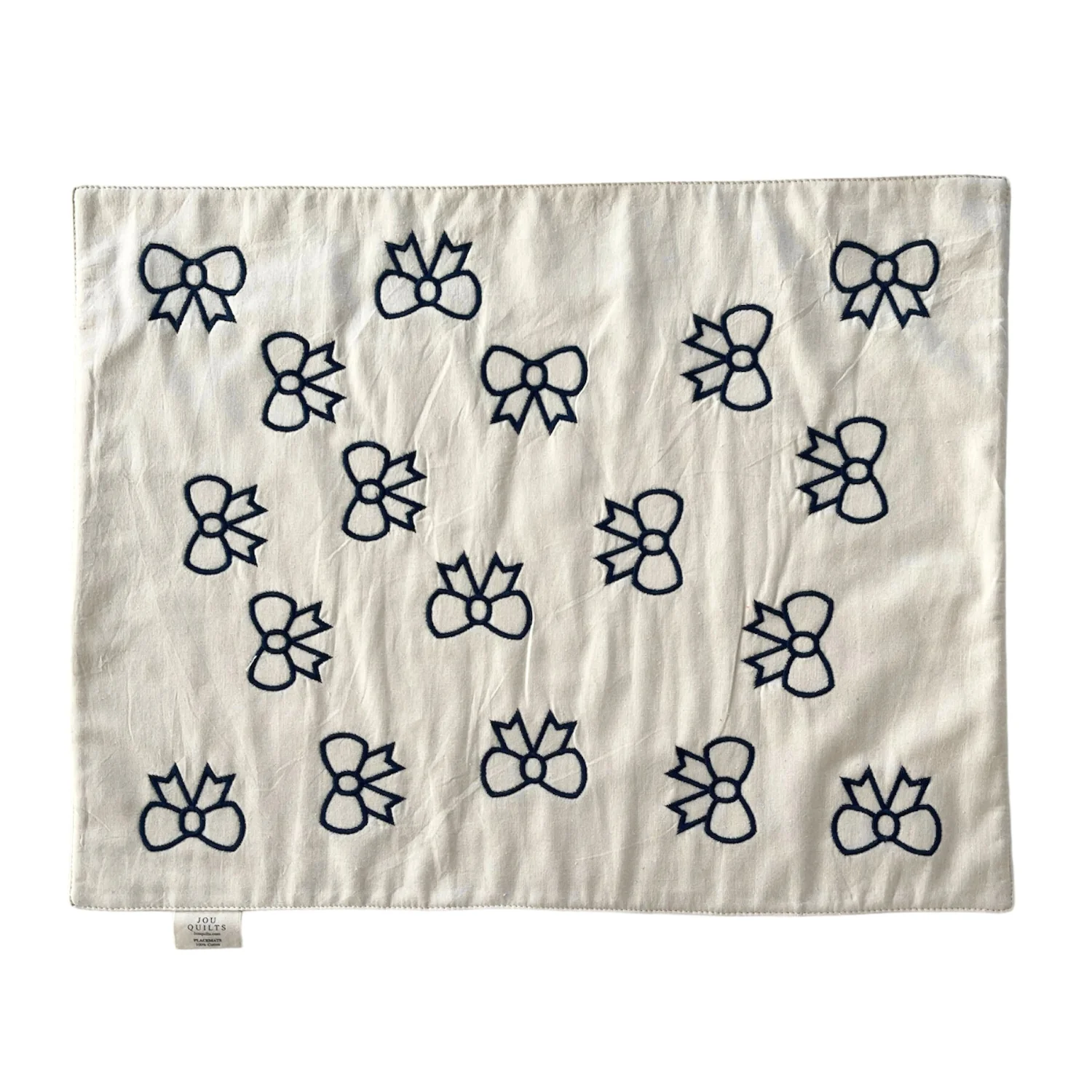 Jou Quilts  Jou Embroidery dækkeserviet - Bows Navy