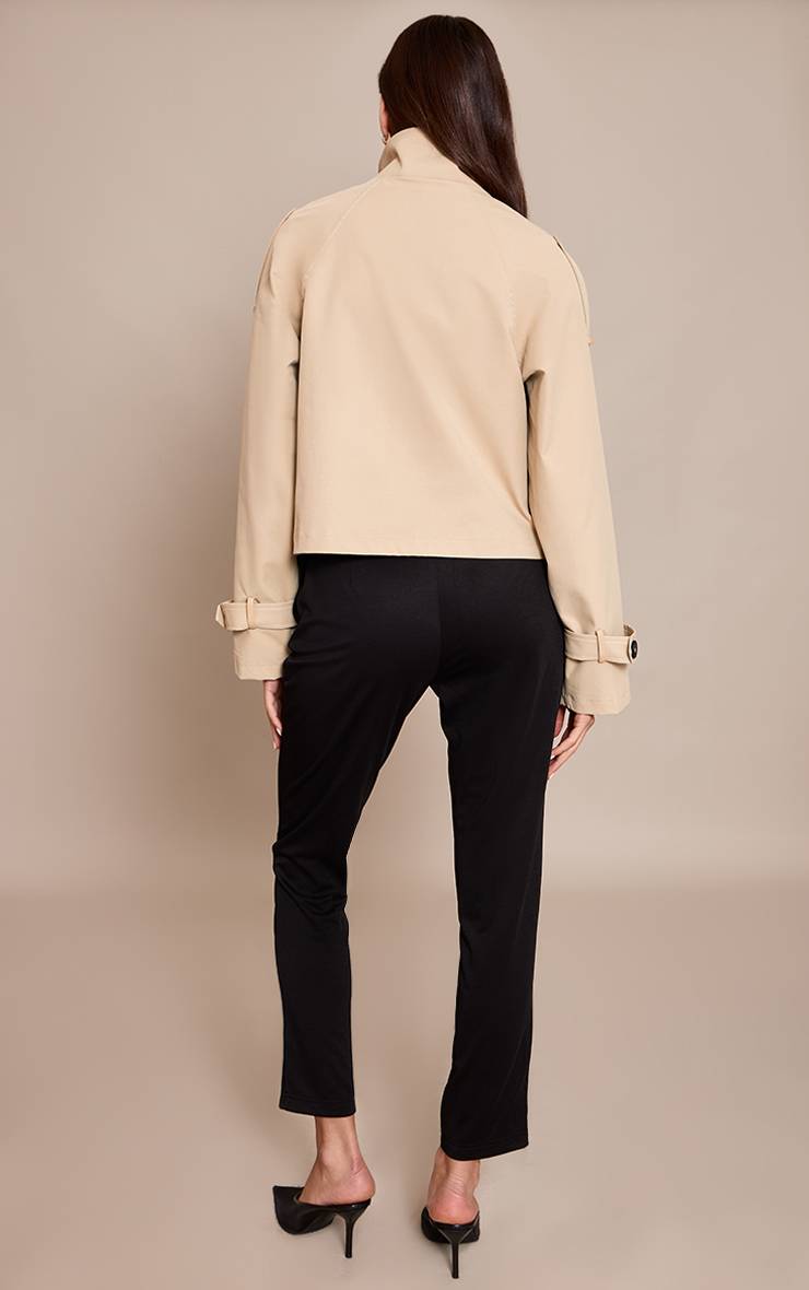 Noir Pantalon Cigarette Taille Mi-haute Ajusté