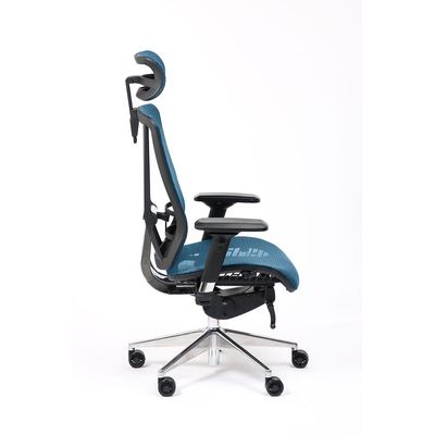 Fauteuil de bureau VASEAT - accoudoirs réglables - appui-tête intégré - bleu