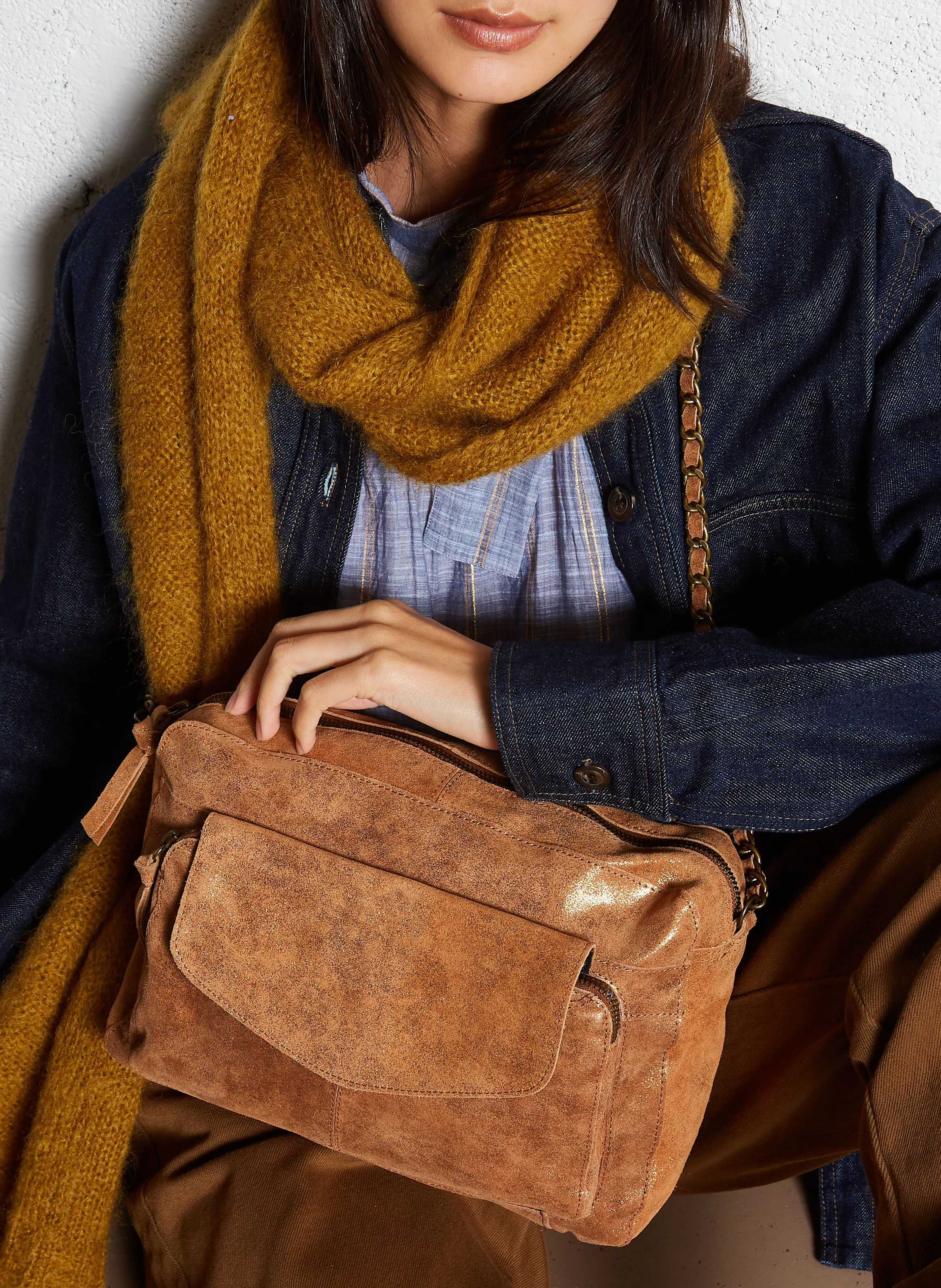 NAINA - Sac bandoulière en cuir | Marron