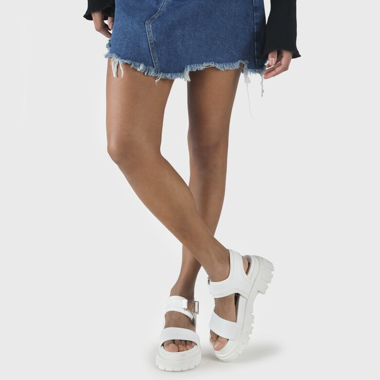 Jojo Plateau-Sandale vegan, blanc
