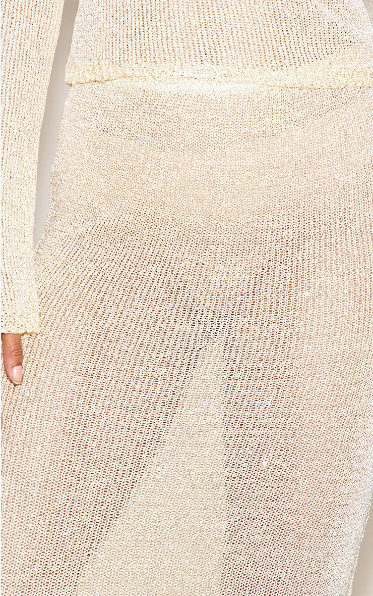 Jaune Jupe Longue Tricotée À Sequins