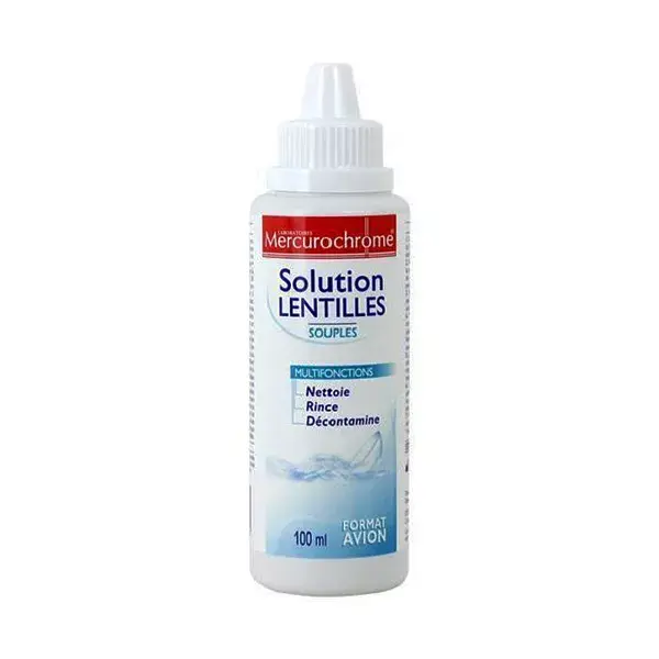Solução para lentes de contato Mercurochrome 100ml - Tamanho ideal para viagem