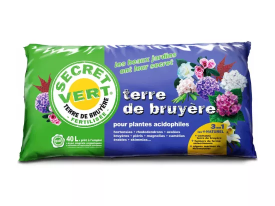 Terre de bruyère bio pour plantes acidophiles 40 litres Lot de 5
