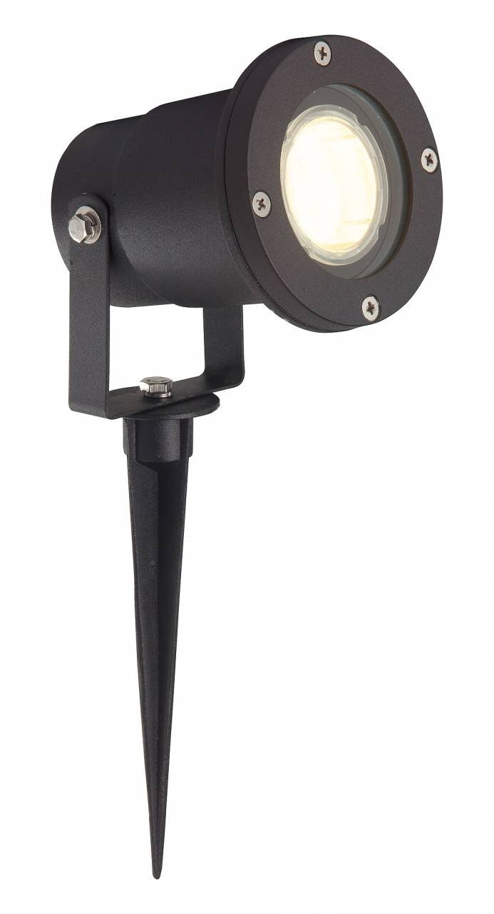 BRILLIANT Lampe Janko LED Außenerdspieß 32cm schwarz | 1x LED-PAR51, GU10, 3W LED-Reflektorlampe inklusive, 250lm, 3000K | IP-Schutzart: 44 - spritzwassergeschützt | Energiesparend und langlebig durch