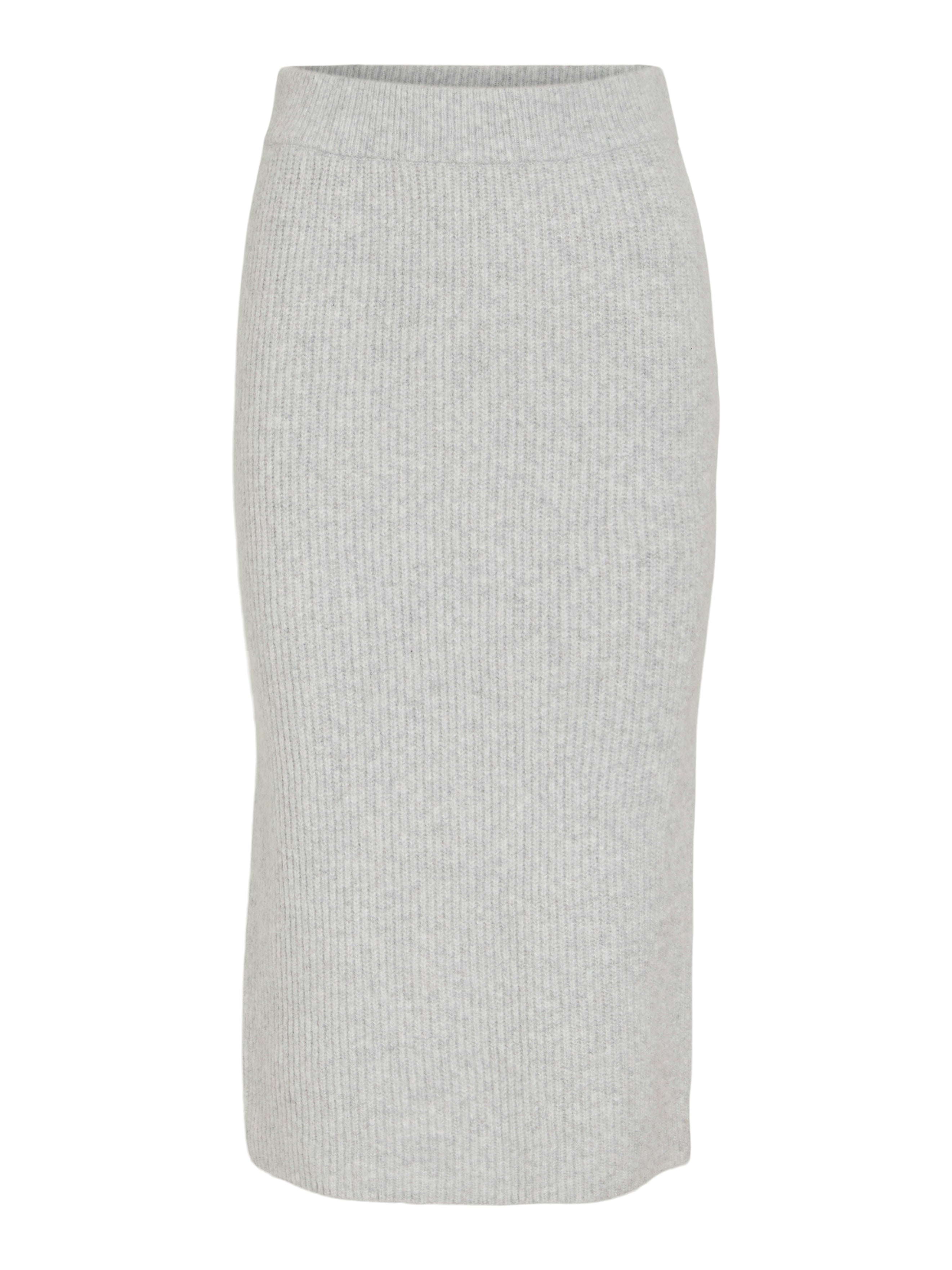 Vila  Vikachel Pencil striknederdel - Light Grey Melange