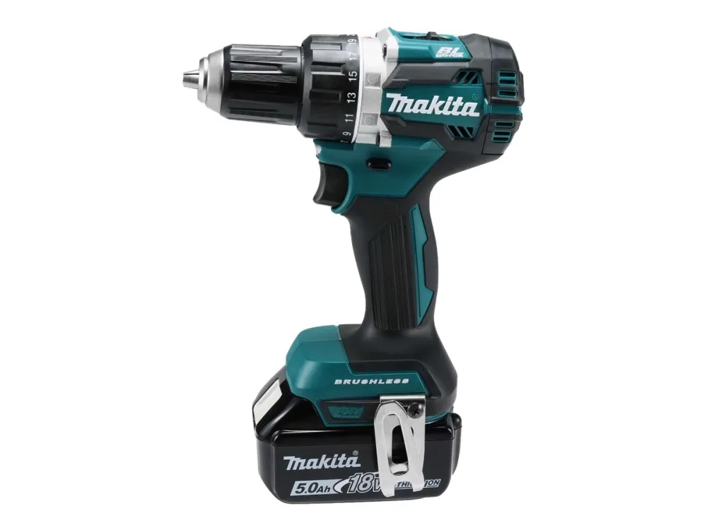 Makita DDF484RTJ - Bor/driver - ledningfri - 2-hastigheders - nøgleløs borepatron 13 mm - 54 N·m - 2 batterier - 18 V